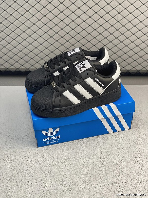 Adidas Shell-Toe Sneakers in Black and White, Finished with Retro Stripe Detail