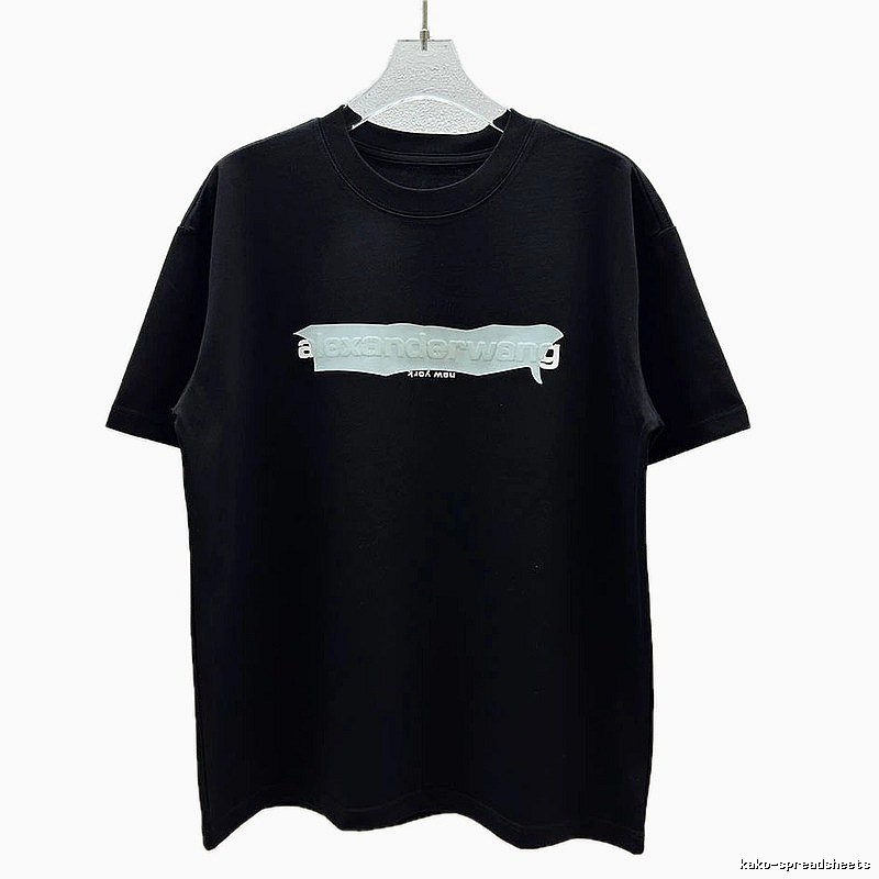 Alexander Wang Foam Logo Street Style Black T-Shirt
