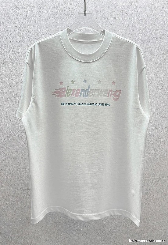 Alexander Wang Letter Print Street Style White T-Shirt