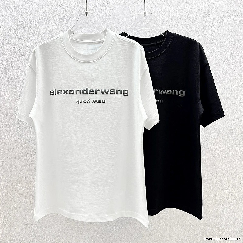 Alexander Wang Trendy Letter Style Black and White Short-Sleeve T-Shirt