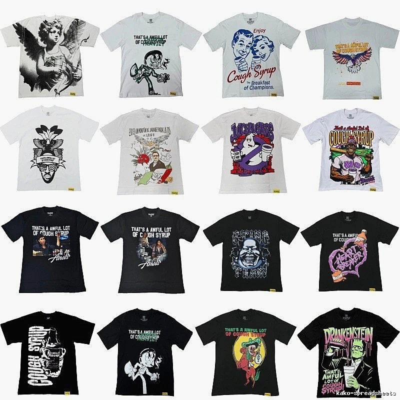 ALOCS Printed American Street Style Multi-color Short-sleeve T-shirt