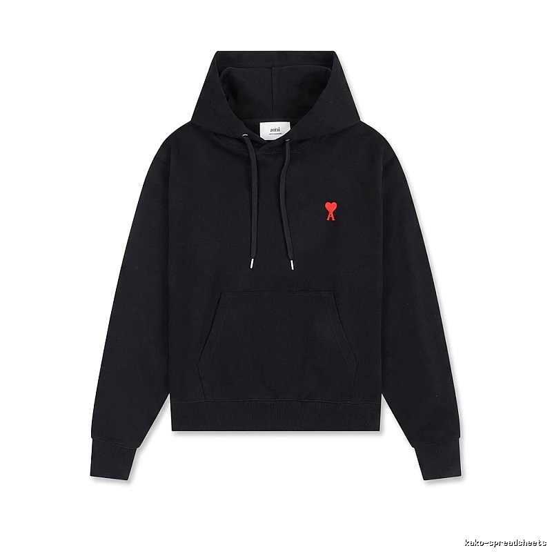 AMI Love Embroidery Trendy Brand Black Sweatshirt