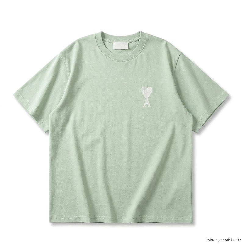 AMI Love Series Simple Style Light Green T-shirt