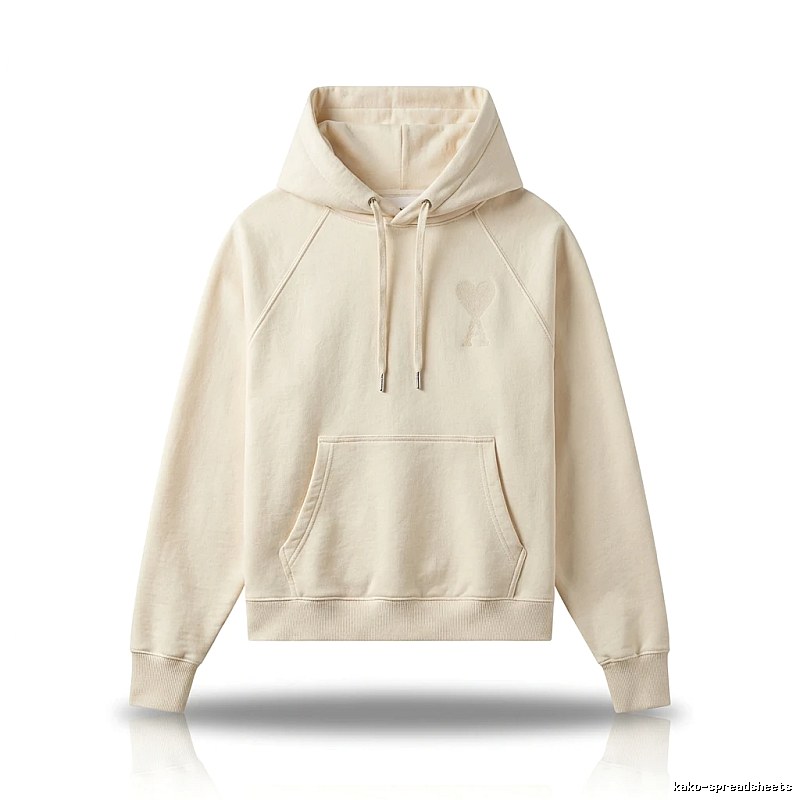 AMI simple and casual style off-white hoodie