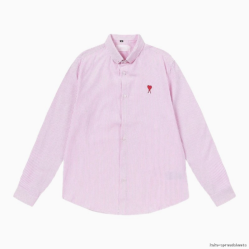 AMI Stripe Minimalist Style Pink Shirt