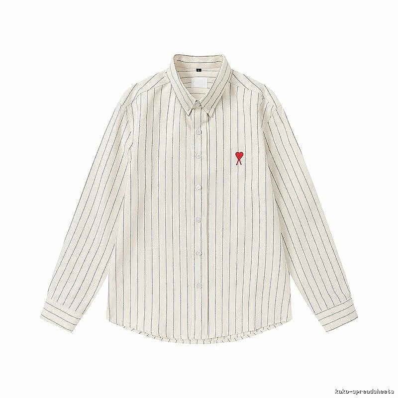 AMI Stripe Minimalist Style White Shirt