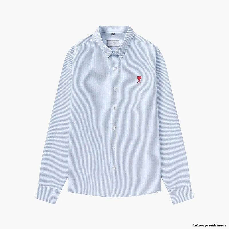 AMI striped minimalist style blue shirt