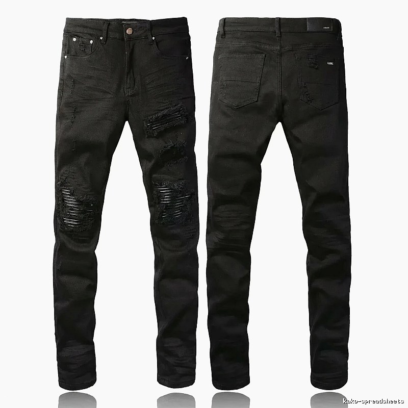 AMI Trendy Black Pants with Holes