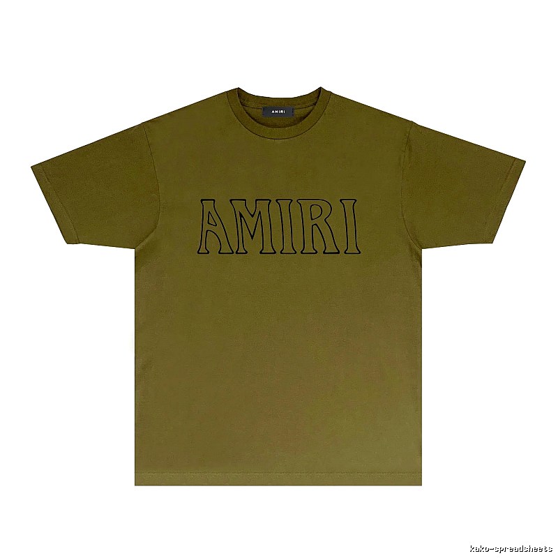 AMIRI Basic Style Minimalist Olive Green T-shirt