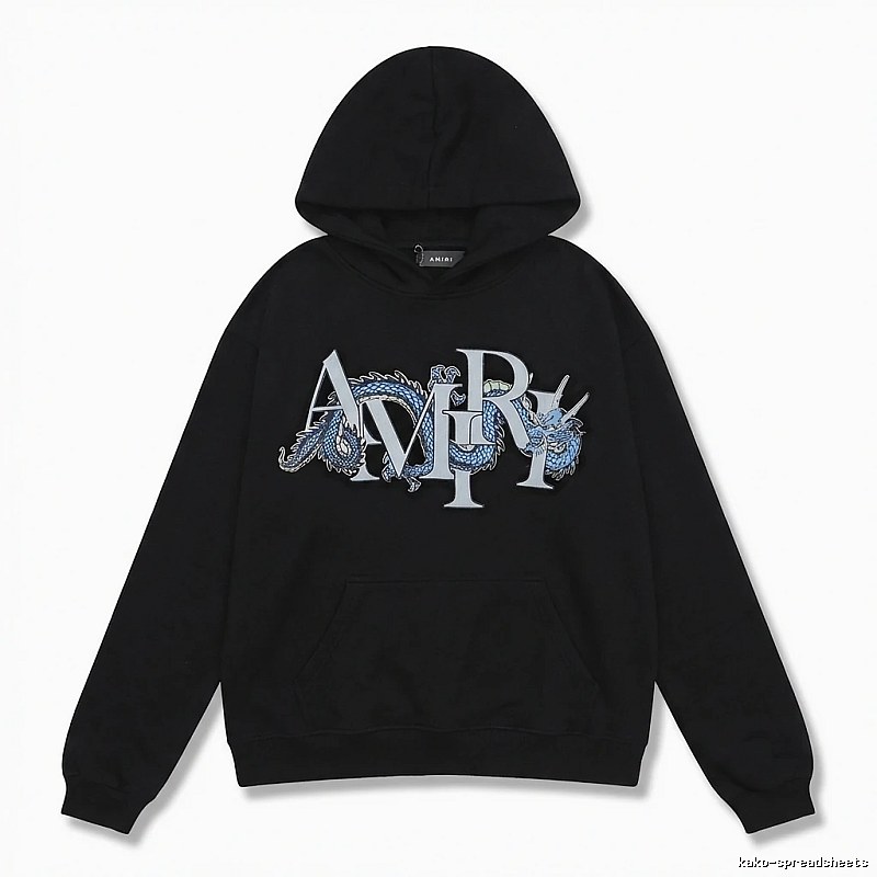 AMIRI Dragon-Patterned Trendy and Cool Black Sweatshirt