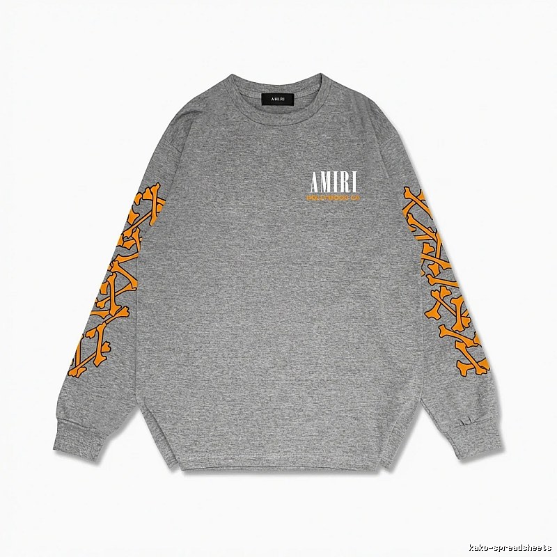 AMIRI Grey and Orange Trendy and Cool Sweatshirt