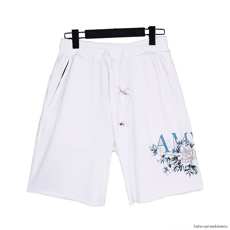 AMIRI High Street Style Floral Print White Shorts