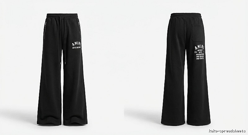 AMIRI Letter Print Casual Black Pants