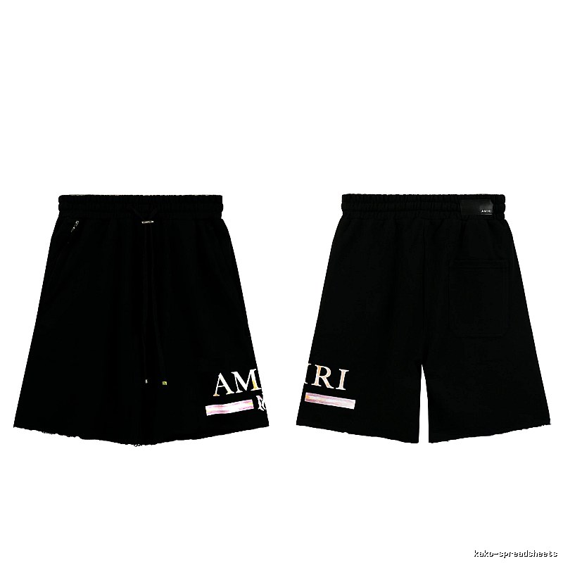 AMIRI Letter Print Street Style Black Shorts