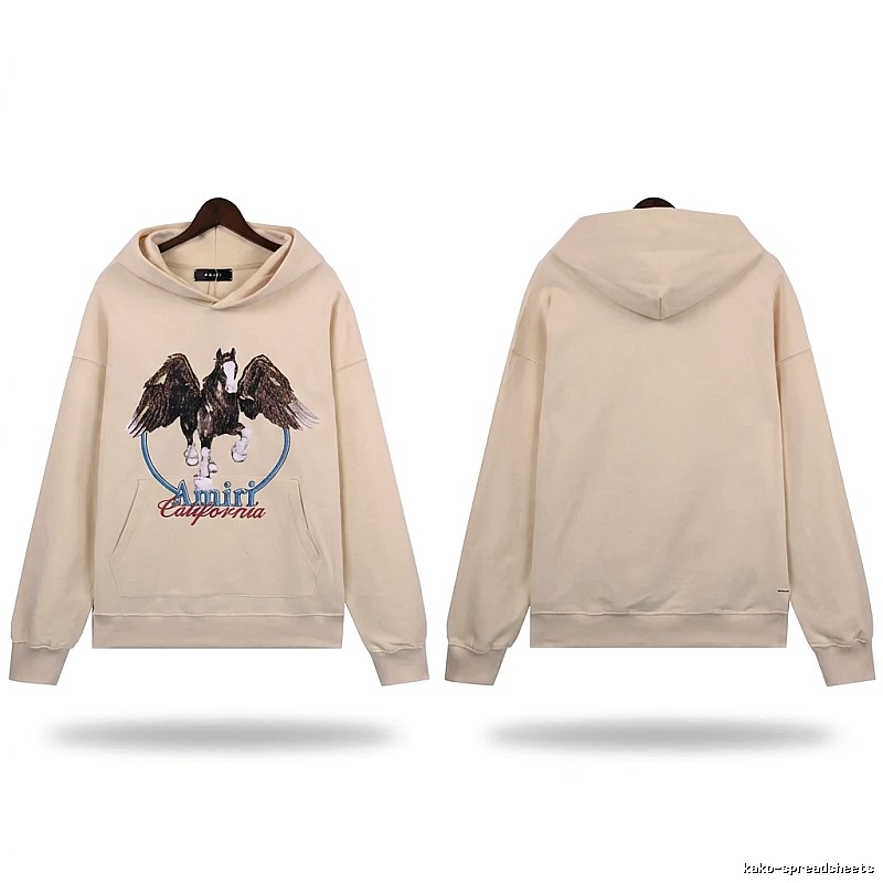 AMIRI Pegasus Series Casual Style Off-White Sweatshirt