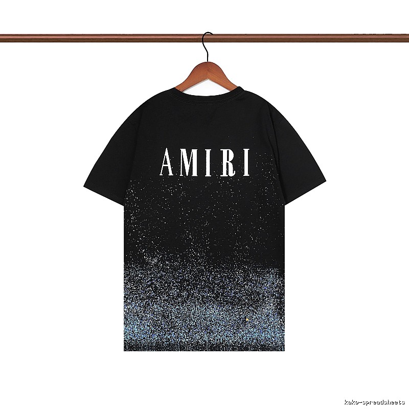 Amiri Premium Style Graphic T-shirt White Blue Amiri for Resort Outfits