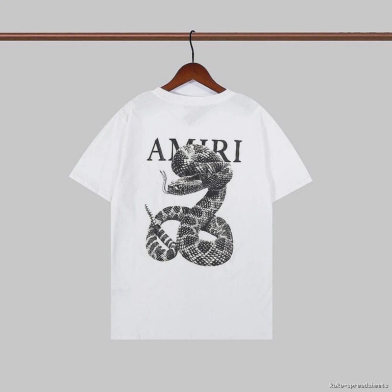 Amiri Resort Graphic T-shirt White Blue Amiri for Travel Looks