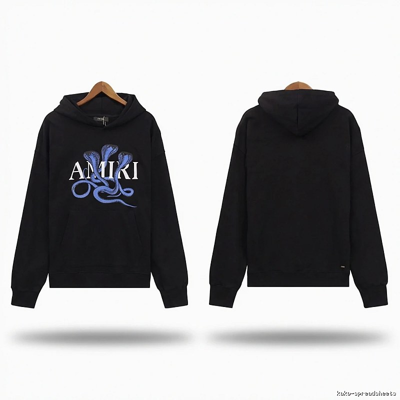 AMIRI Snake Pattern Trendy and Cool Black Sweatshirt