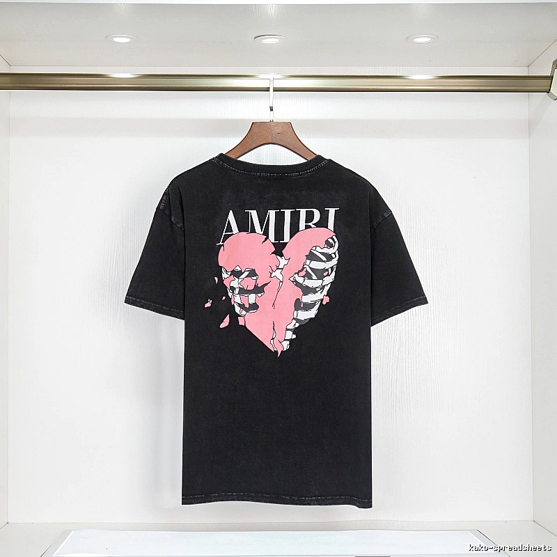Amiri Summer Graphic T-shirt White Blue Amiri with Bold Graphic