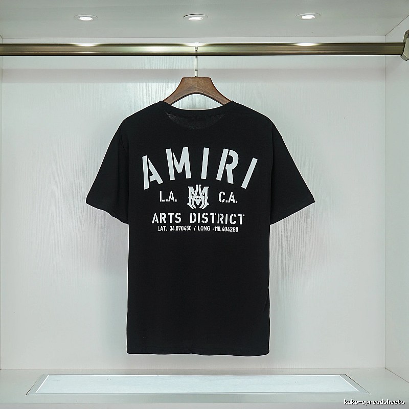 Amiri Urban Graphic T-shirt White Blue Amiri with Statement Pattern