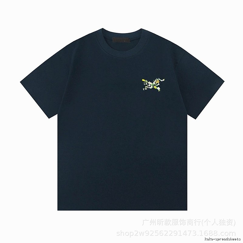 Arc'teryx Floral Embroidered Outdoor Style Navy T-Shirt