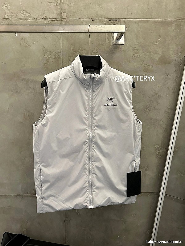 Arc'teryx Light Gray Lightweight Shell Vest with sleeveless profile