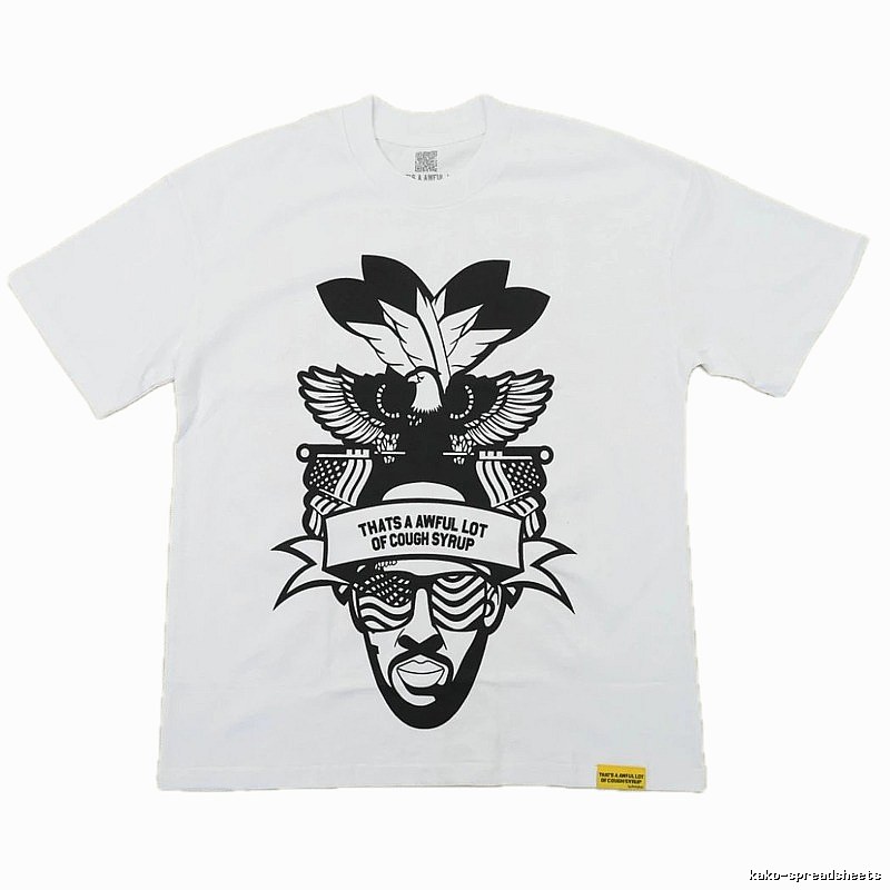 Awful Lot Portrait Print Street Style White T-Shirt