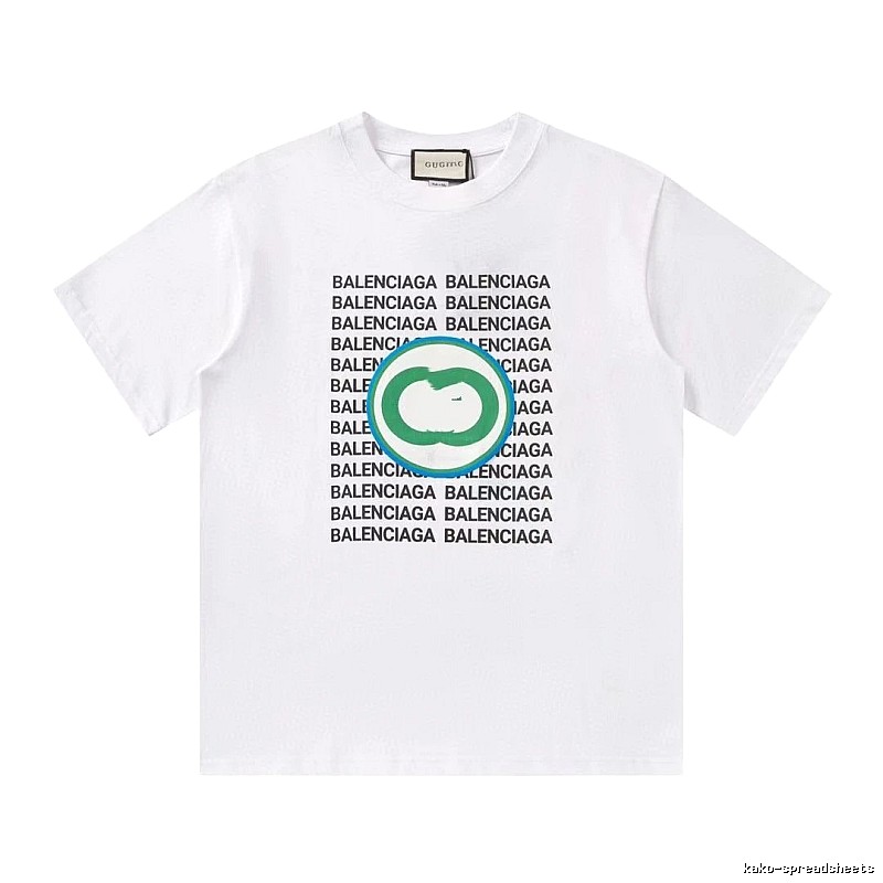 Balenciaga All-over Print Trendy Style White T-Shirt