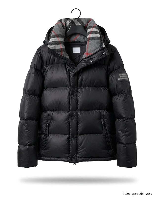 Balenciaga checkered style black down jacket