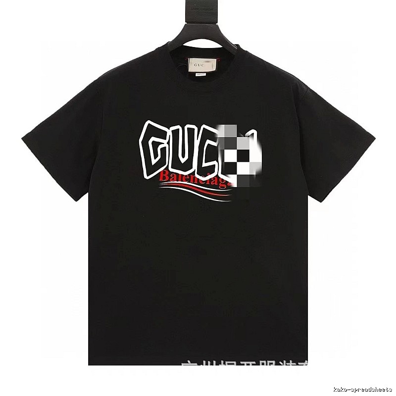 Balenciaga Co-branded Graffiti-style Black T-shirt