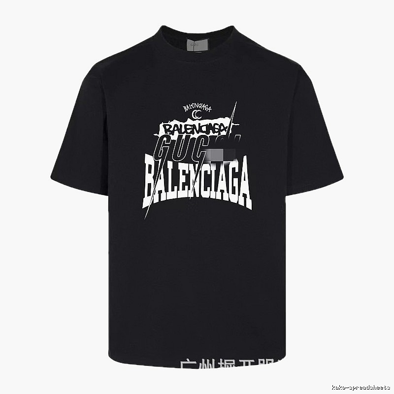 Balenciaga Co-branded Street Style Black Short-sleeve T-shirt
