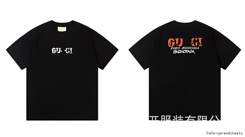 Balenciaga Co-branded Street Style Printed Black T-Shirt