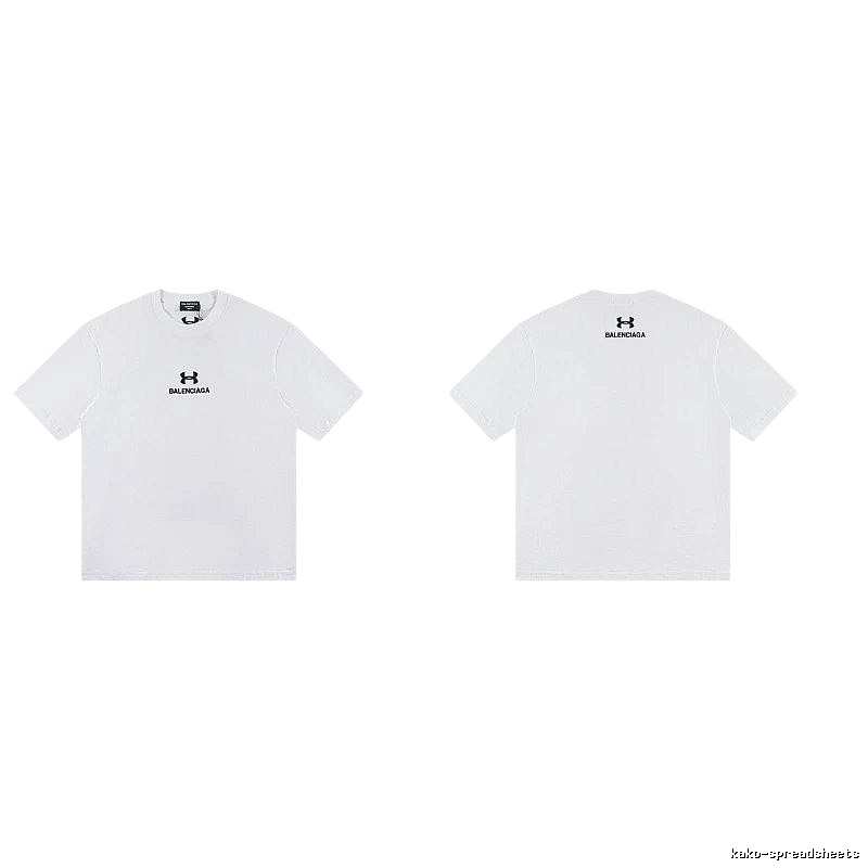 Balenciaga Co-branded Trendy Printed White T-Shirt