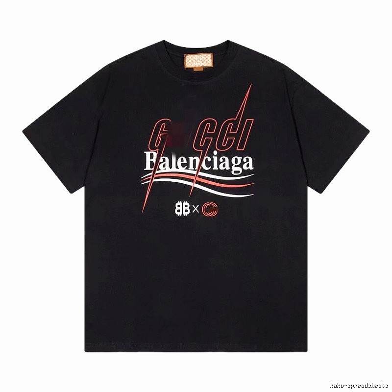 Balenciaga Co-branded Trendy Style Black Short-sleeve T-shirt