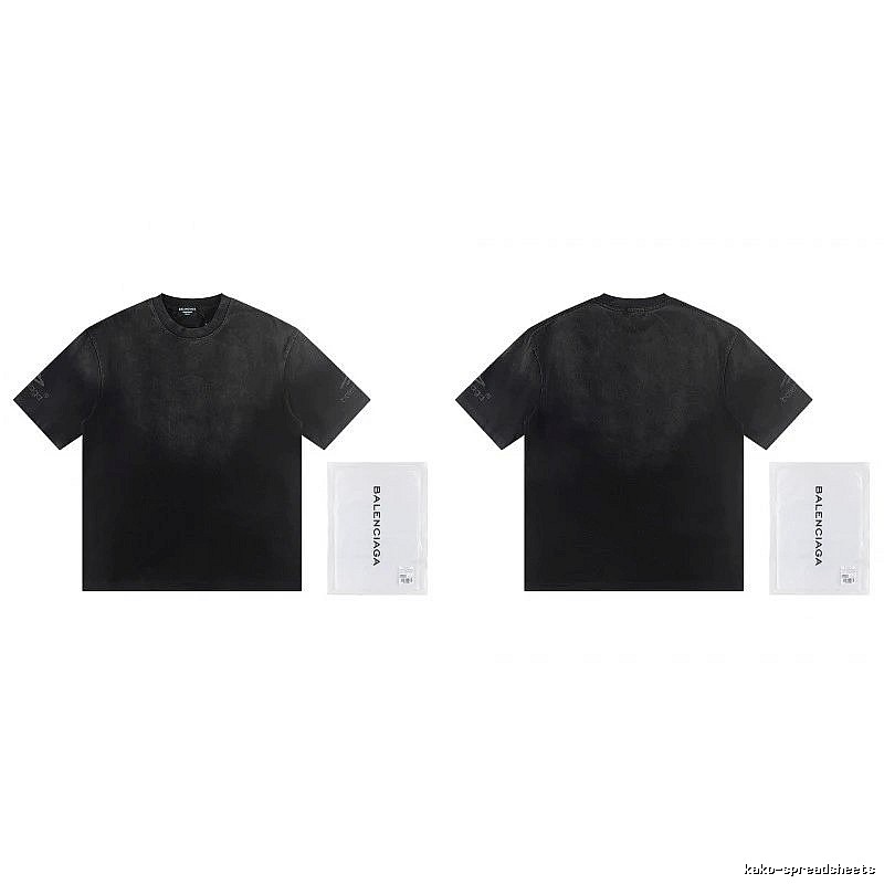Balenciaga Distressed Street Style Black Short-Sleeve T-Shirt