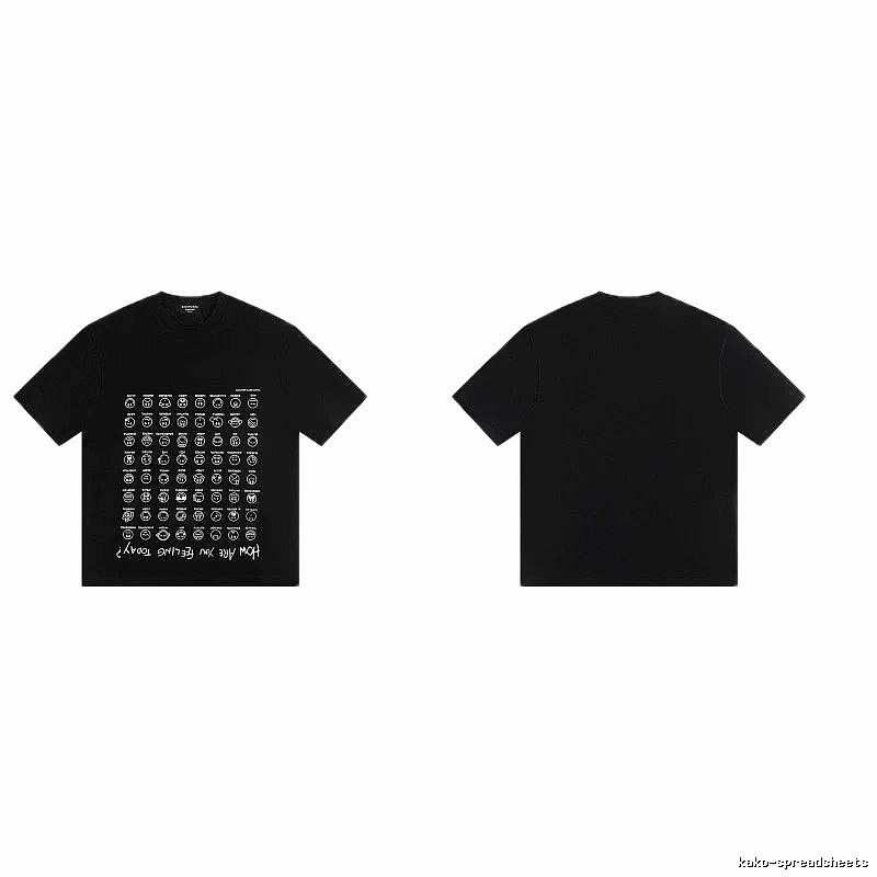Balenciaga Emoji Printed Street Style Black T-Shirt