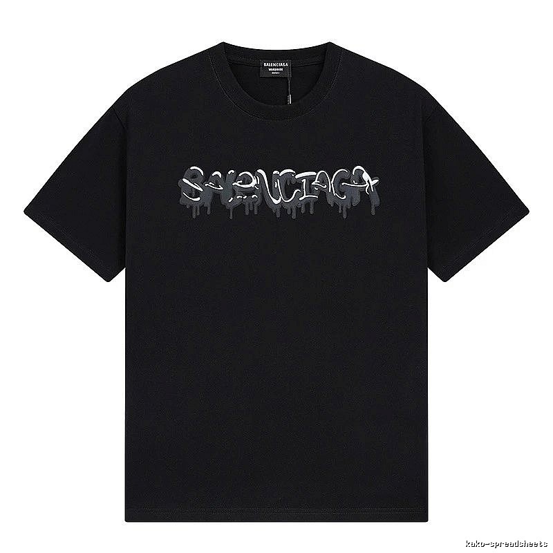Balenciaga Graffiti Street Style Black Short Sleeve T-shirt
