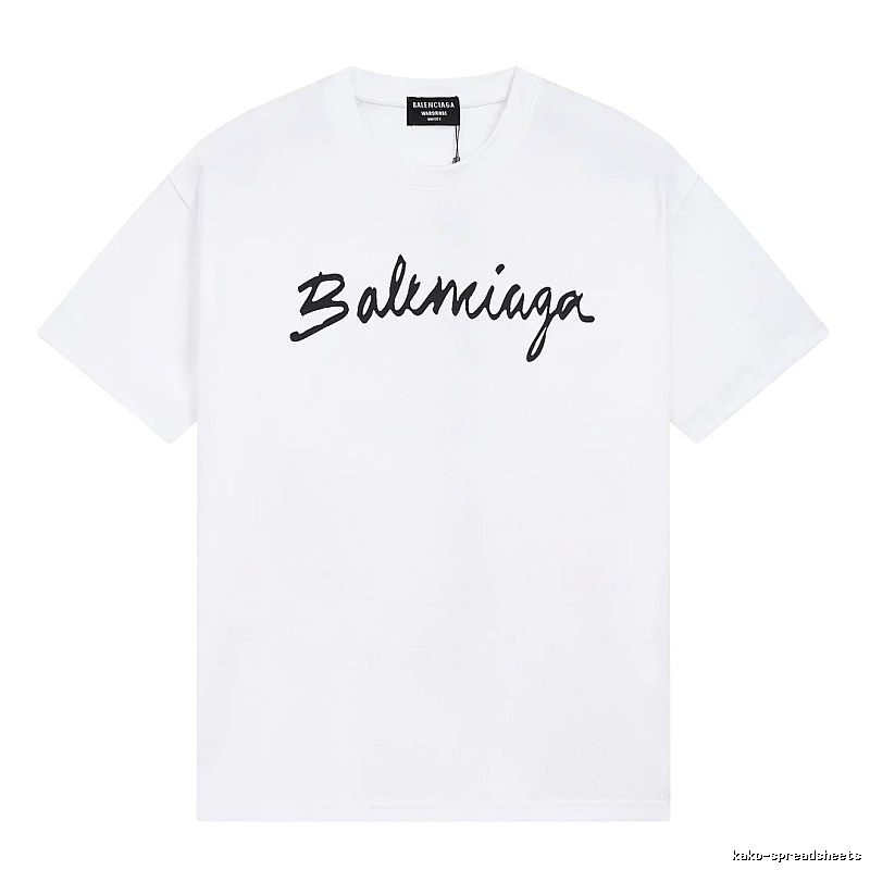 Balenciaga Handwritten Signature Casual White T-shirt