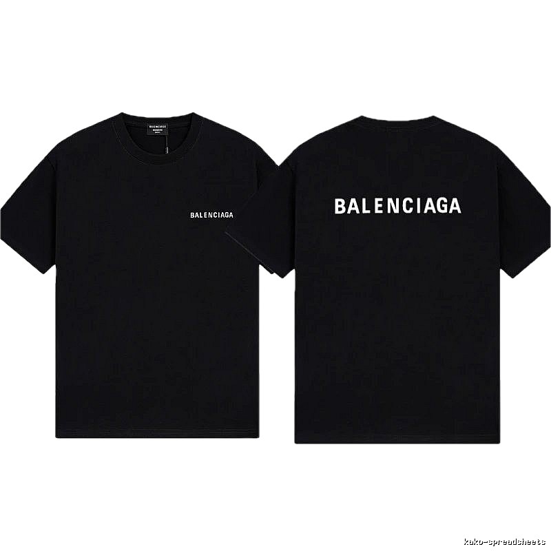 Balenciaga Letter Print Minimalist Style Black T-shirt