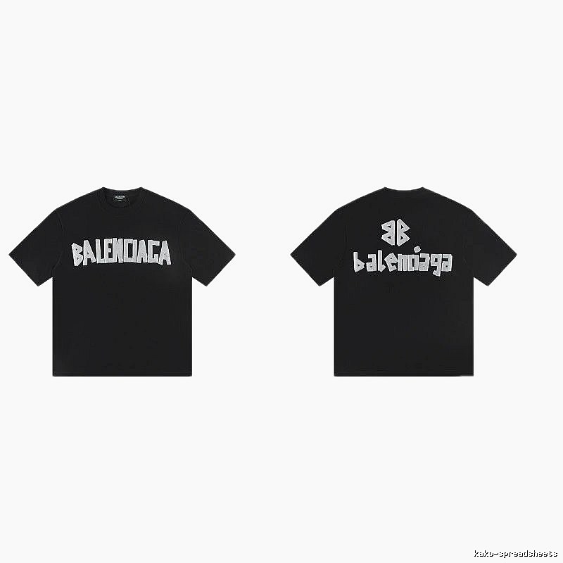 Balenciaga Letter Print Street Style Black T-Shirt