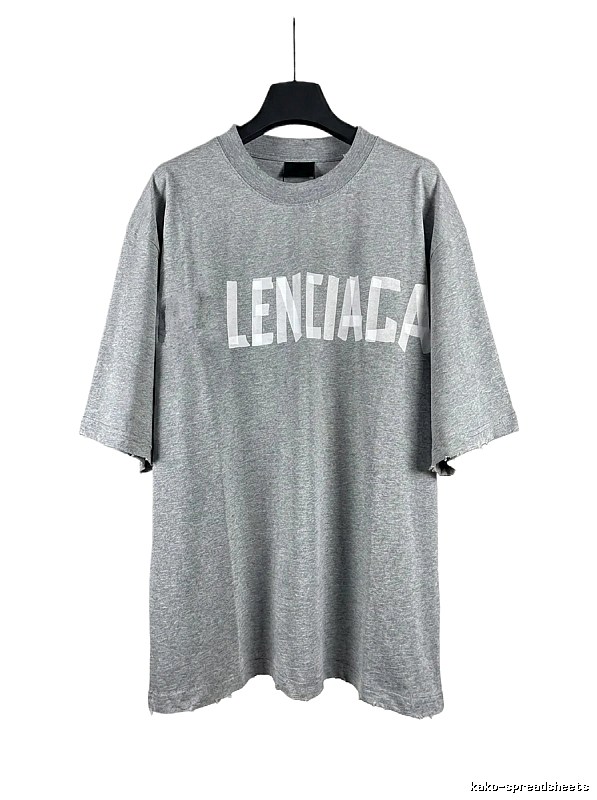 Balenciaga letter-style gray T-shirt