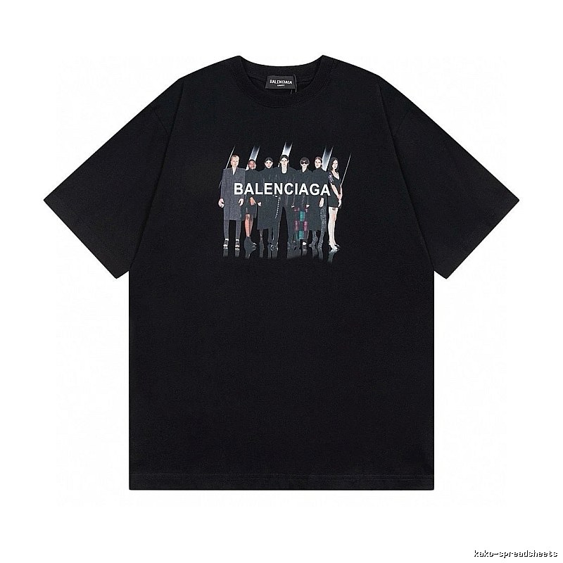 Balenciaga Portrait Print Trendy Black T-Shirt