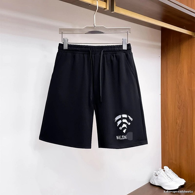 Balenciaga Printed Street Style Black Shorts