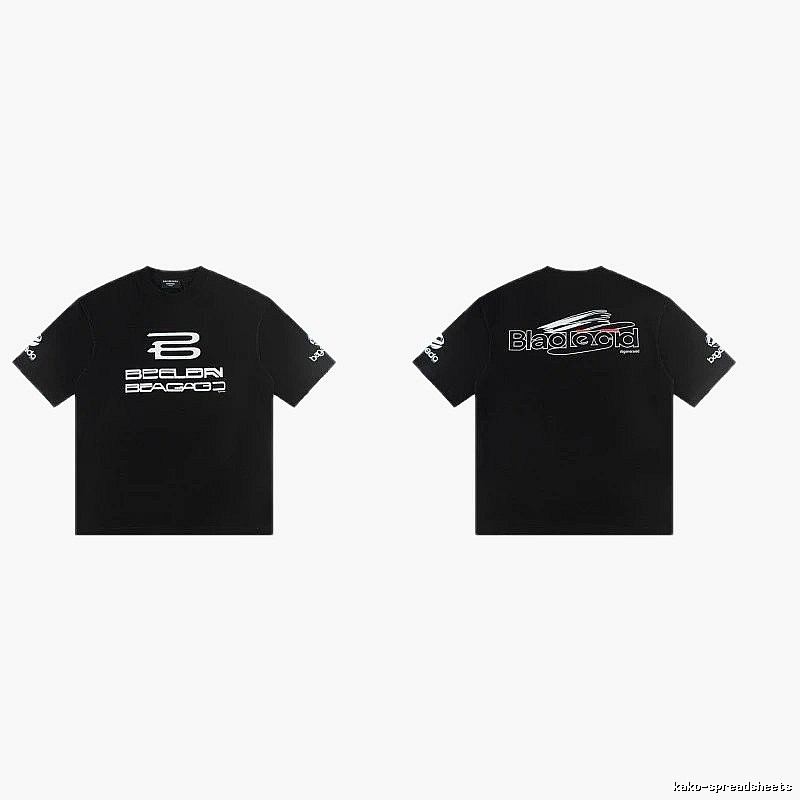 Balenciaga Printed Street Style Black T-shirt