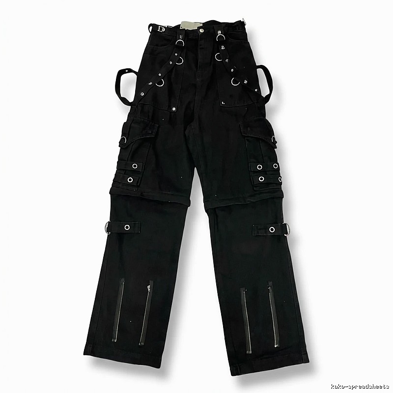 Balenciaga punk-style black cargo pants