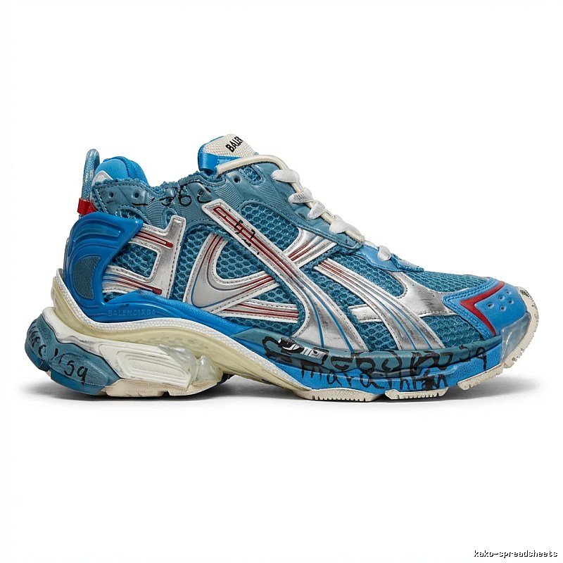 Balenciaga retro-style blue sports shoes