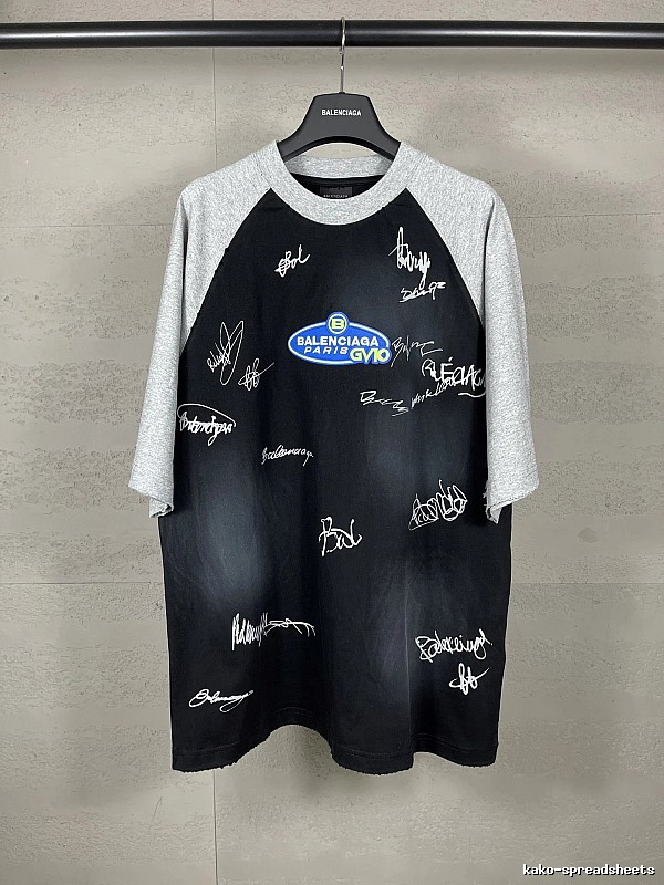 Balenciaga Signature Style Black and Grey T-shirt