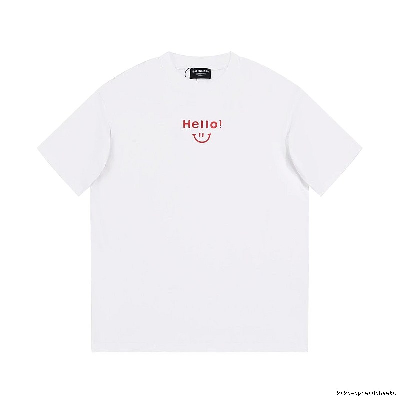 Balenciaga Smile Collection Minimalist Style White T-shirt