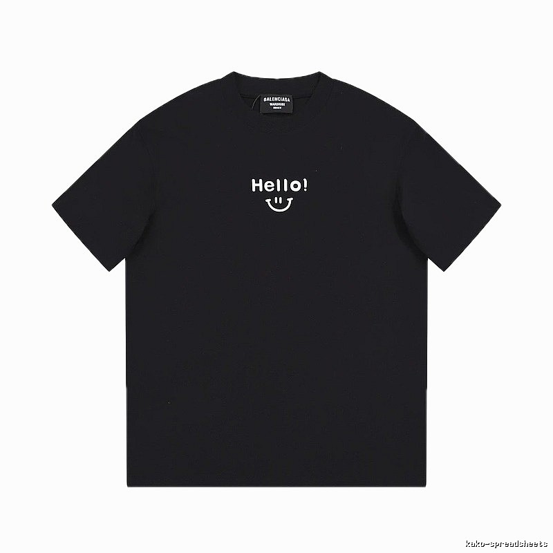Balenciaga Smiley Print Street Style Black T-Shirt