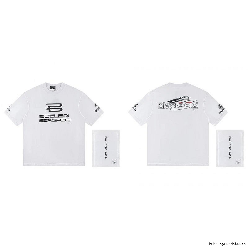 Balenciaga Trendy Racing Print White T-Shirt